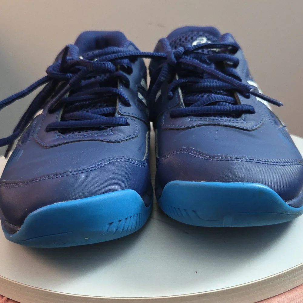 Asics Kids Gel Game Navy and Blue Sneakers size 4.5 - Picture 3 of 7